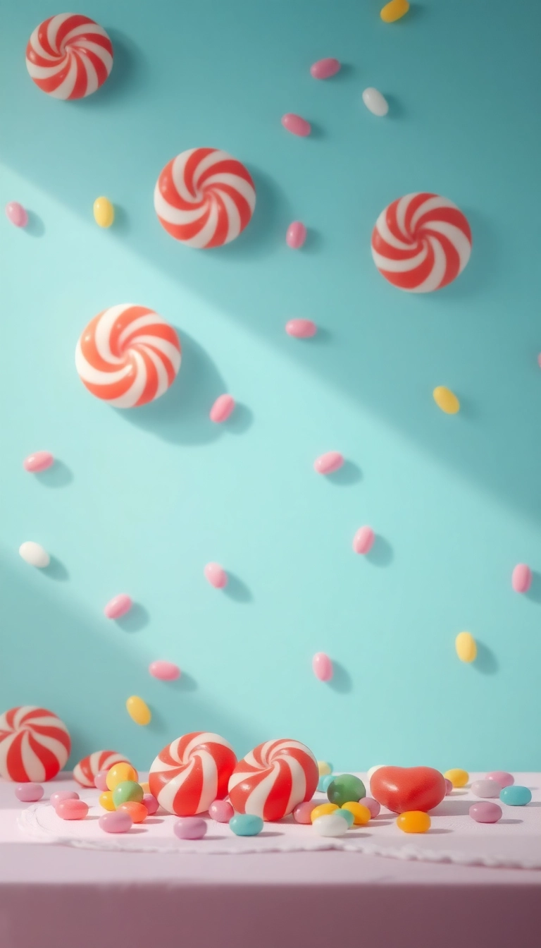 HD iPhone AI Mixed Candies Close Up Gorgeous Background Picture